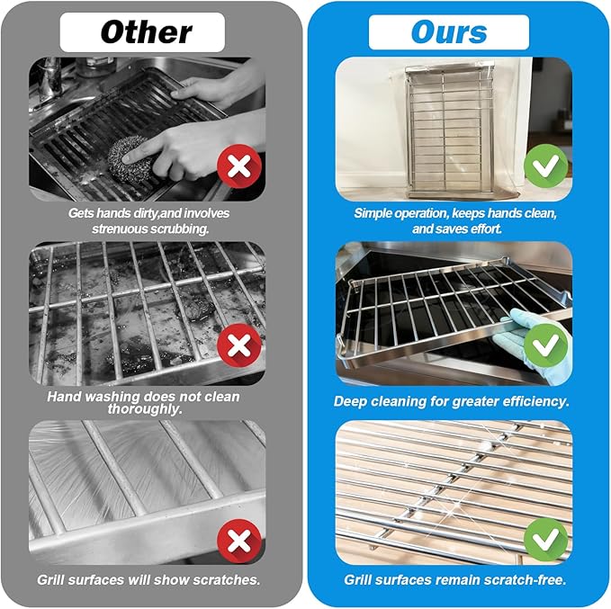XANGNIER 10 Pack No Scrub Oven Rack Cleaning Bags with Side Zipper Opening,27.8 * 19.5 in,No Cleaner Included, Reusable Leakproof Soaking Cleaner Bags for Removable Metal Rack,BBQ Grills,Grill Grate