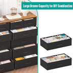 Large Dresser for Bedroom with 12 Deep Drawers, Tall Fabric Drawer Dresser, Chest of Drawers for Closet, Nursery, Living Room, Laundry, Entryway, Hallway (Black)