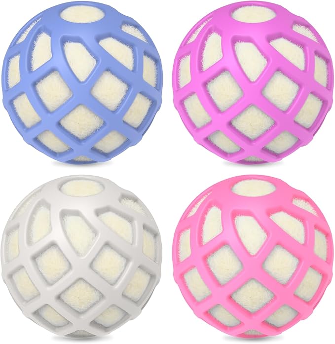Silicone Dryer Balls, Spacenight Natural Fabric Softener, Reusable, Reduces Clothing Wrinkles and Saves Drying Time, XL 3" Pack of 4