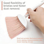 Broom Dustpan Brush Small Dust pan: Small Broom and Dustpan Set Mini Dust pan and Brush Set for Desk, Home, Camping Tent (Pink)