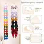3 PCS Bow Holder for Girls Hair Bows, Ribbon Hair Clip Oraganizer Hair Barrettes Storage for Women,Wall Hanging Alligator Clip Hair Accessories Organizer Bedroom College Dorm Decor (Beige-3pcs)