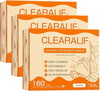 Laundry Detergent Sheets (480 Loads), Orange,Great For Travel,Apartments, Dorms,CLEARALIF Laundry Detergent Strips Eco Friendly & Hypoallergenic (80 Count, Pack of 3)