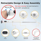 Electric Spin Scrubber, 2025 Upgraded Cordless Bathroom Scrubber, Aluminum Alloy Telescopic Handle, Shower Cleaner Brush with LED Display, 3 Speeds, 8 Brush Heads, IPX7 Bathtub Electric Cleaning Tool