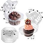 NPLUX 25 Pack Individual Cupcake Containers Plastic Cupcake Boxes Cupcake Holders Stackable Deep Dome Cupcake Carrier
