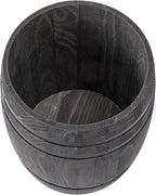 MyGift Wine Barrel Design Kitchen Utensil Crock, Vintage Gray Solid Wood Cooking Tool Holder