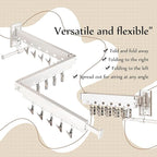 Wall Mounted Collapsible Clothes Drying Rack, Durable Space-Saving Laundry Drying Rack Clothing Hanger, Upgraded with Clips and Windproof Holes