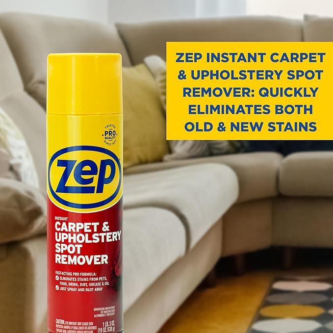 Zep Instant Carpet and Upholstery Spot Remover 19 ounce (Case of 12) ZUSPOT19 - No Scrubbing!