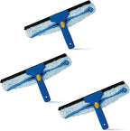 Kleen Handler 3 Pack Professional 14” Window Washing Squeegee, 2-in-1 Window Cleaning Tool, Scrubber and Squeegee Combo, Glass Shower Bathroom Car Pro Window Cleaner (Pack of 3)