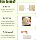 Natural Loofah Dish Sponge (Pack 30) Multipurpose Dish Sponges - 100% Biodegradable Compostable Dishwashing Scouring Pad Zero Waste (2.75" x 2.75" Each)