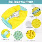 XXL Shoe Washing Machine Bag, 1 Pack Laundry Shoe Bag for Washer and Dryer, Sturdy Zipper with Hook Design, Dry Net Bag Included, Reusable for Sneaker, Tennis, Yellow 1PCS