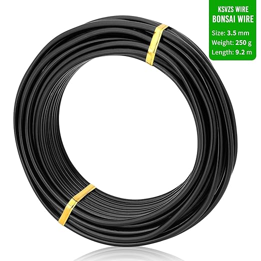 Black-3.5-Anodized Aluminum Bonsai Training Wire 250g Large Roll,Many Size to Choose,KSVZS Bendable Metal Wire for Crafts,Sculpting,Armature and Daily Use,Necessities for Family