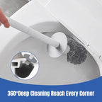 2 Pack Toilet Brush and Holder Set with Plunger, Crevice Cleaning Brush for Deep Cleaning, Space Saving Storage