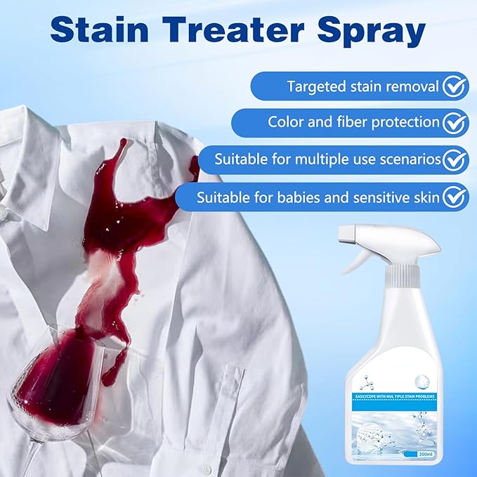 Stain Remover, Dry Clean on the Go Stain Remover Spray, 300m Laundry Stain Remover Spray, No Water, No Waiting, Removal Grease for Clothes Shoes Laundry