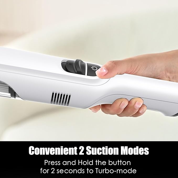 Handheld Vacuum Cordless, Lightweight 1.4lb with Powerful Suction, Charging Dock, Single Touch Empty and Detachable Dust Cup (Creamy White)