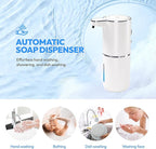 Automatic Foaming Soap Dispenser,Touchless Foam Soap Dispenser,12.8oz Rechargeabled Wall Mounted Smart for Bathroom and Kitchen Dish Soap,Easy for Toddlers(White)