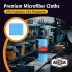 AIDEA Blue Shop Towels-2 Roll, All-Purpose Microfiber Blue Shop Towels, Lint-Free Cleaning Rags Microfiber Cloth, Reusable Paper Towels for Automotive, Mechanic, Workshops, House, Kitchen-11×9"