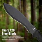 REAT Gardenging Machete, 17" Heavy Duty Machete with Sheath, Ergonomic No-Slip Handle, Machetes for Cutting Trees,Yard Work,Bushcraft