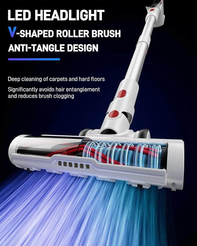 VCD2901 Wireless Handheld Vacuum Cleaner Hepa Filter, Cordless Stick vac Cleaners for Home & Apartment, Best Lightweight Vacuum for Hardwood Floors and Carpet pet Hair, White