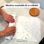 Reusable Paper Towels - 24 Pack - Roll of Washable Cotton Cloth Paper Towels - Paperless Reusable Napkins Cloth Washable - Absorbent + Long Lasting - Zero Waste Products - (Lemon)