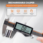 HARDELL Digital Caliper 12 Inch, Rechargeable Calipers with Large LCD Screen, Stainless Steel Digital Caliper Measuring Tool, Auto-Off, Inch/MM/Fraction for DIY/Household/3D-printing