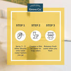 Grove Co. Toilet Spray, Clear the Air Bathroom Spray Air Freshener (2 fl oz) Odor Eliminator for Strong Odor, 100% Natural Lemon Zest Scent, Vegan, Paraben & Phthalate Free (Pack of 3)