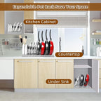 ROOHUA Pot Rack Organizer -Expandable Pot and Pan Organizer for Cabinet,Pot Lid Organizer Holder with 10 Adjustable Compartment for Kitchen Cabinet Cookware Baking Frying Rack Grey