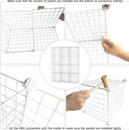 C&AHOME Wire Cube Storage, 12-Cube Storage Organizer Metal, C Grids Storage Bins Shelving, Modular Bookshelf Shelf, Closet Cabinet Ideal for Bedroom, Office 36.6”L x 12.4”W 48.4”H White