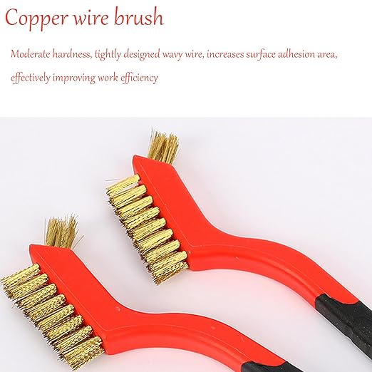 3Pcs Small Brass Wire Cleaning Brushes Set for Rust Removal in Holes