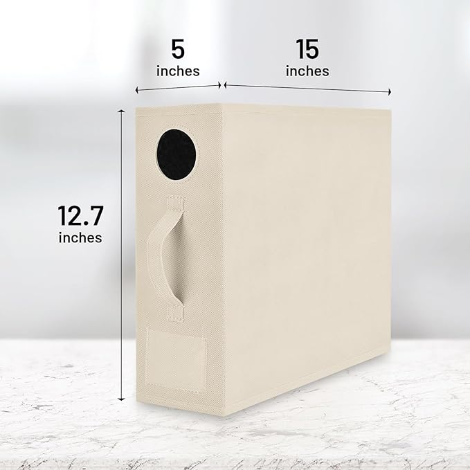 2 Pack Bed Sheet Organizer and Storage, Foldable Storage Bed Sheet Organizer for Linen Closet with Viewing Window & Label for Bedding Sheets & Blankets (Queen & King Size) Cream