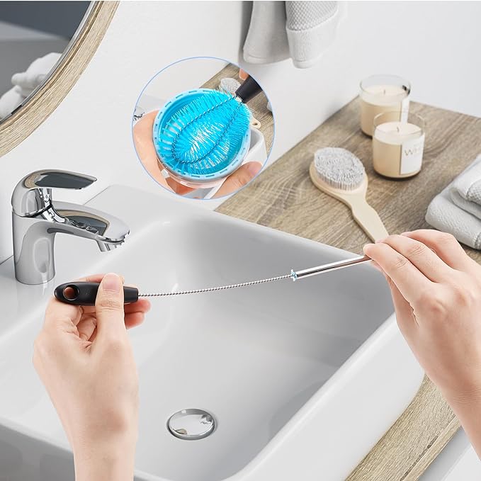 3-in-1 Stainless Steel Bottle Cleaning Brush Set - Long Handle for Narrow Neck, Sport, Baby, Flask, Straw, Tumbler, Cup