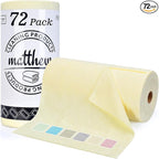 Matthew Microfiber Cleaning Cloth Roll 72Pack (12" x 12") Reusable Paper Towels&Washable Tear Away Towels,Ultra Water Absorbent Lint&Streak Free Cleaning Rags for Glass,Dishwash,Bathroom,Cars-Yellow