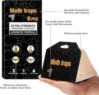 PIMAG Upgraded Moth Traps, Double Potent Pantry & Clothes Traps with Pheromones Prime, No Toxic & Odorless Meal Moth Trap, Organic Sticky Moths Balls Repellent with Lure for Closet, Kitchens-6Pack
