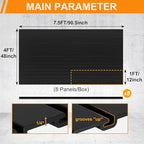 DoCred Slatwall Paneling Organizer, 4x7.5 FT PVC Garage Slat Wall Storage Systems, Heavy Duty Mounted Slat Peg Board for Tool Organization Ladder Bike Includes 27 PCS Hooks Accessories Kit (Black)