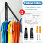 Wall Mounted Clothes Drying Rack-Foldable Indoor Laundry Rack,Space Saving Collapsible Clothes for Bathroom, Dorm, Apartment, RV, Laundry Room Organization.(Black-Aluminum)