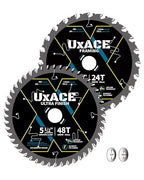 5-1/2-Inch 24&48-Tooth Circular Saw Blade with 20 mm Arbor, Framing & Ultra Finish Wood Cutting, Carbide Tip, Thin Kerf, for Plywood, MDF, OSB, Laminated, 2 Pack