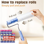 Large Lint Roller for Pet Hair Extra Sticky,9.45''/6.3"Pet Hair Removal Tool Roller for Dog Cat Hair,450 Sheets/5 Refills,Detachable Telescoping Extension Lint Remover Brush for Clothes,Couch,Carpets