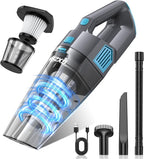 Handheld Vacuum Cordless, 15000PA Strong Suction Hand Held Car Vacuum Cleaner Rechargeable, Portable Hand Vacuum with Multi-Nozzles & Washable Filter for Home Office, Car, Pets