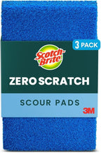 Scotch-Brite® Zero Scratch Scour Pad, 3 Scrubbing Pads, Non-Scratch Scouring Pads for Kitchen and Dish Cleaning