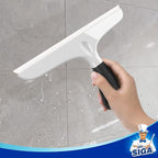 MR.SIGA Multi-Purpose Silicon Squeegee for Window, Glass, Shower Door, Car Windshield, Heavy Duty Window Scrubber, Includes Suction Hook, 10 inch, White & Black, 1 Pack