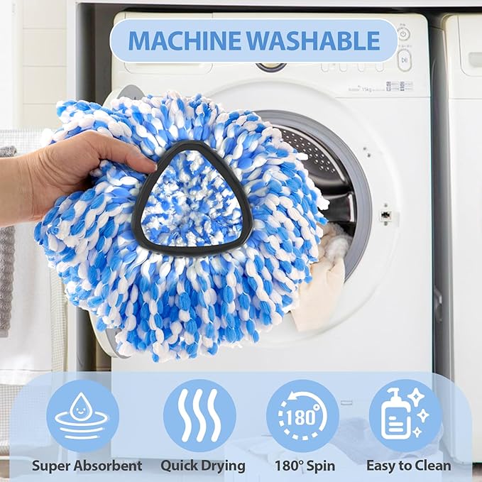 Spin Mop Replacement Heads, Microfiber Mop Refills, Easy to Replace (6 Heads)