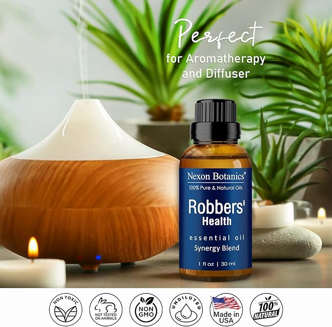Robbers' Health Essential Oil Blend 30 ml - Immunity Boosting Thieves Oil - Natural Fighter Shield Against Impurities - Nexon Botanics