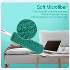 Microfiber Duster, Feather Duster, Dusters for Cleaning, Washable Dusters with Reusable Microfiber Head, Feather Dusters for Cleaning Cobweb, Blinds, Furniture, Cars-Green