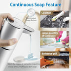 Automatic Liquid Soap Dispenser,4-Level Adjustable, Wall Mount,USB Rechargeable,12.8oz/ 380ml,Touchless Hand & Dish Soap Dispenser for Bathroom, Kitchen,Hotel, Restaurant