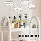 Layered Storage Laundry Basket, Hollow Rectangular Clothes Storage Rack with Wheels,Freestanding Clothes Hamper for Kitchen Bathroom Bedroom Laundry Room(47x79cm(18.5x31.1in), White)