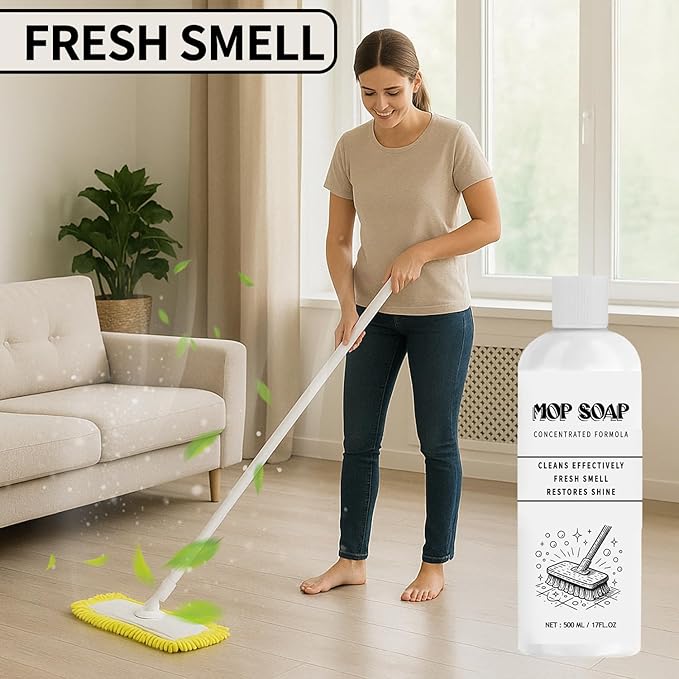 Mop Soap for Floor Cleaning, 17 Oz Highly Scented Mop Soap Brazilian Waves Multisurface Bathroom & Kitchen Cleaner Supplies Household Cleaning
