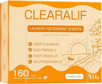 Laundry Detergent Sheets Up to 160 Loads, Amber Dusk - Great For Travel,Apartments, Dorms,CLEARALIF Laundry Detergent Strips Eco Friendly & Hypoallergenic - 80 Sheets