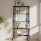 2 Pack 5 Tier Shelving Unit Wire Rack, Heavy Duty Adjustable Shelf Rolling Storage Shelves with Wheels, 14" D x 30" W x 60" H 750 lbs Capacity Kitchen Garage Pantry Shelves for Small Spaces