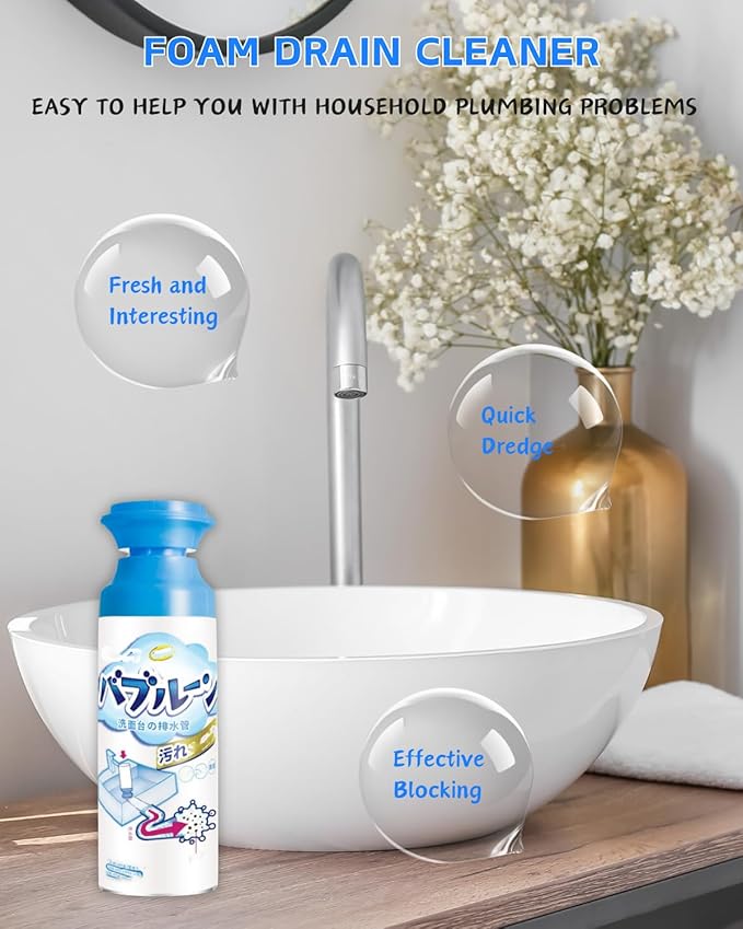 Foaming Powerful Drain Cleaner, 2PACK Sink Drain Cleaner, The Ultimate Solution for Clogged Drains