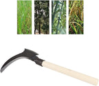 Grass Sickle, Manganese Steel Portable Held Sickle Tool Grass Lawn Gardening Farming Weed Remover Scythe Blade Cutter Grafting Knife for Outdoor Gardening, Clearing Vines