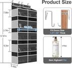 Over The Door Organizer Multi Pocket,5 Tier Large Hanging Shelf for Storage Kids Toys, Diapers, Clothes,Yarn,Heavy Duty Behind Door Storage for Bedroom Bathoom Nursery Closet Pantry,Black